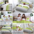 thumbnail image 5 of 3 Piece Green Gray Ombre Duvet Cover Set Twin Size, Microfiber Comforter/Quilt Cover with Corner Ties and 2 Pillowcases, Modern Gradient Abstract Art All Season Soft Bedding with Zipper Closure, 5 of 8