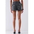 thumbnail image 4 of Ripped High-waist Front Zip-up Raw Hem Detail Distressed Mini Shorts, 4 of 5