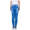 thumbnail image 3 of 2Luver, Women's, Stretchy 5 Pocket Skinny Distressed Denim Jeans, Medium Blue, 3, 3 of 3