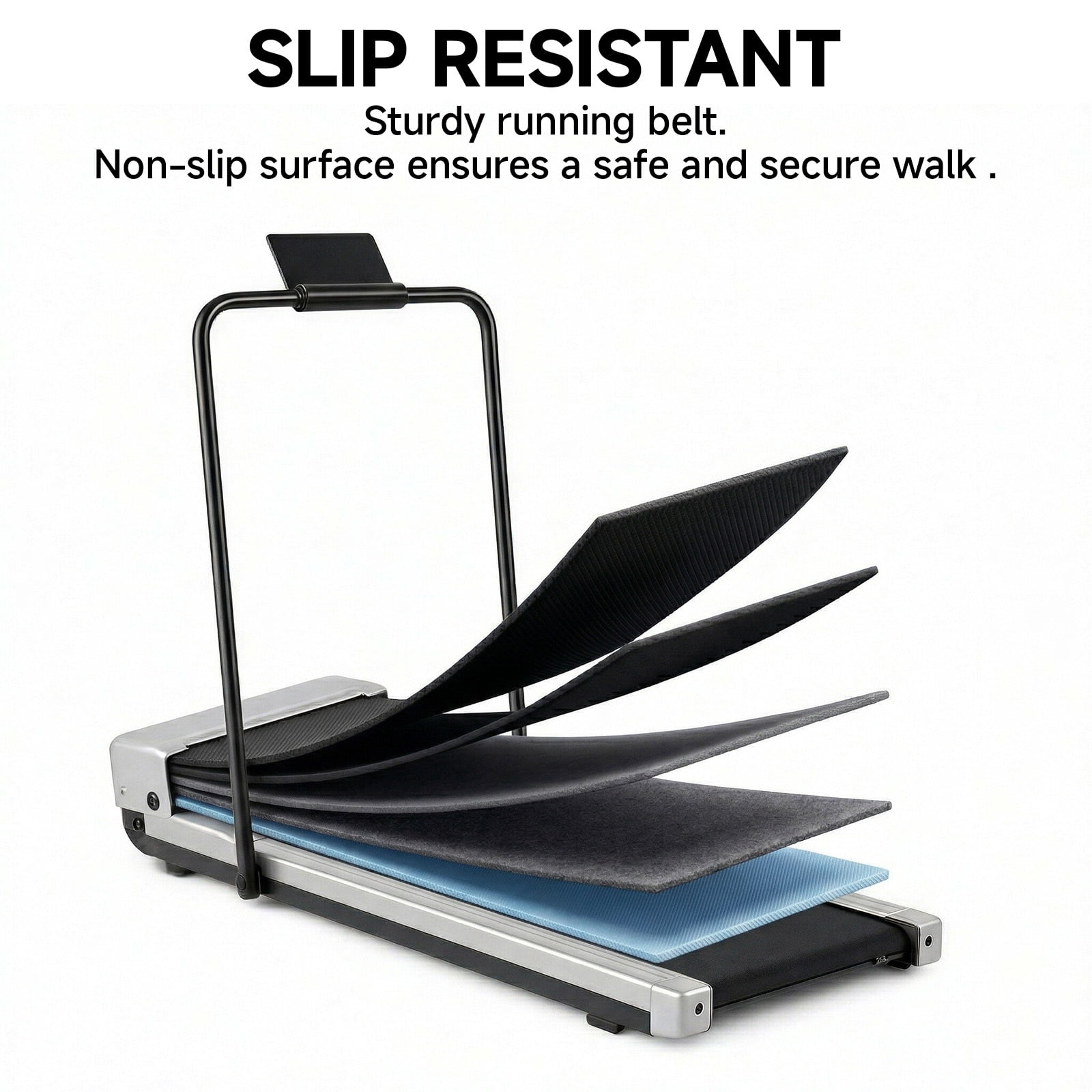 Alvantor 3-in-1 Compact Under Desk Treadmill, Quiet Walking Pad for Home & Office, 2.25HP Motor, Remote Control, LED Display, 200 lbs,(Silver/Black)