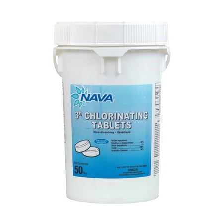 Nava 3 Inch Pool Chlorine Tablets 50 lbs (Best Form Of Choline)
