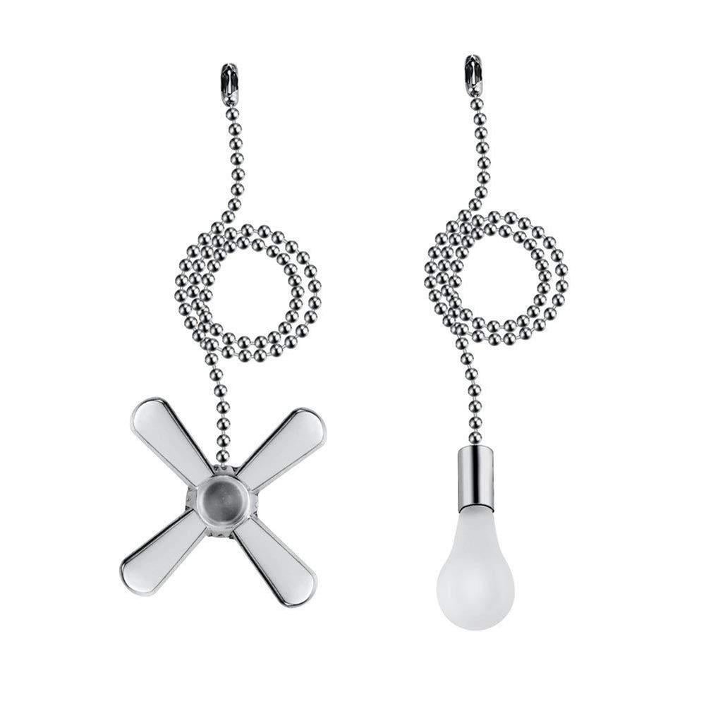 Rich-home Metal Ceiling Fan Pull Chain 2pcs Beaded Ball Fan Pull Chain 13.6 Inches Fan Pulls Set with Connector nice-looking 