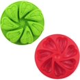thumbnail image 1 of Moldes de silicona, 2 piezas, rojo y verde, 7 cavidades, molde para tartas en forma de triángulo, bandeja de silicona para muffins, molde para tartas de pizza, 1 of 4
