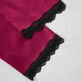 thumbnail image 7 of GERsome Womens Silk Satin Pajamas Set - 4pcs Lace Cami Shorts Sleepwear Lounge Pant with Robe Sets S-3XL, 7 of 7