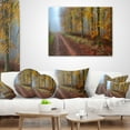 thumbnail image 3 of Designart Raising Sun in Fall Forest Panorama - Forest Throw Pillow - 16x16, 3 of 4