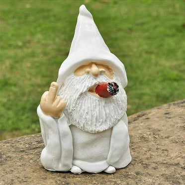 Peculiar Gnome Dwarf Statue,6 Inch Garden Resin Sculpture Decoration