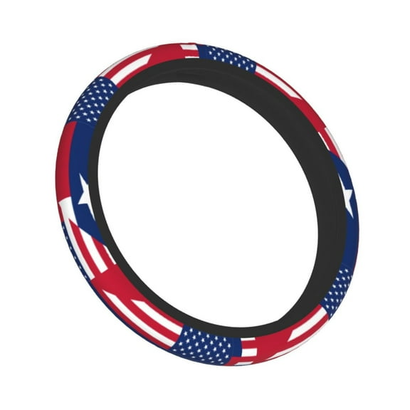 15 Inch Elastic Steering Wheel Cover America Texas Flag Pattern Steering Wheel Cover Universal Neoprene Steering Wheel Covers Protector