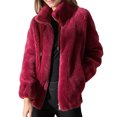 thumbnail image 2 of ZHOGXU Women's Hooded Coat Long Sleeve Solid Color Zipper Plush Comfortable Stylish Jacket For Casual Daily Wear Rd2 Xxxxl, 2 of 4