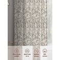 thumbnail image 6 of Beige Black Striped Sheer Curtains 63 Inch Length 2 Panels Set, Abstract Modern Art Irregular Stripe Voile Window Treatment Rod Pocket Curtains Sheers Drapes for Bedroom/Living Room/Kitchen 52x"63"x2, 6 of 7