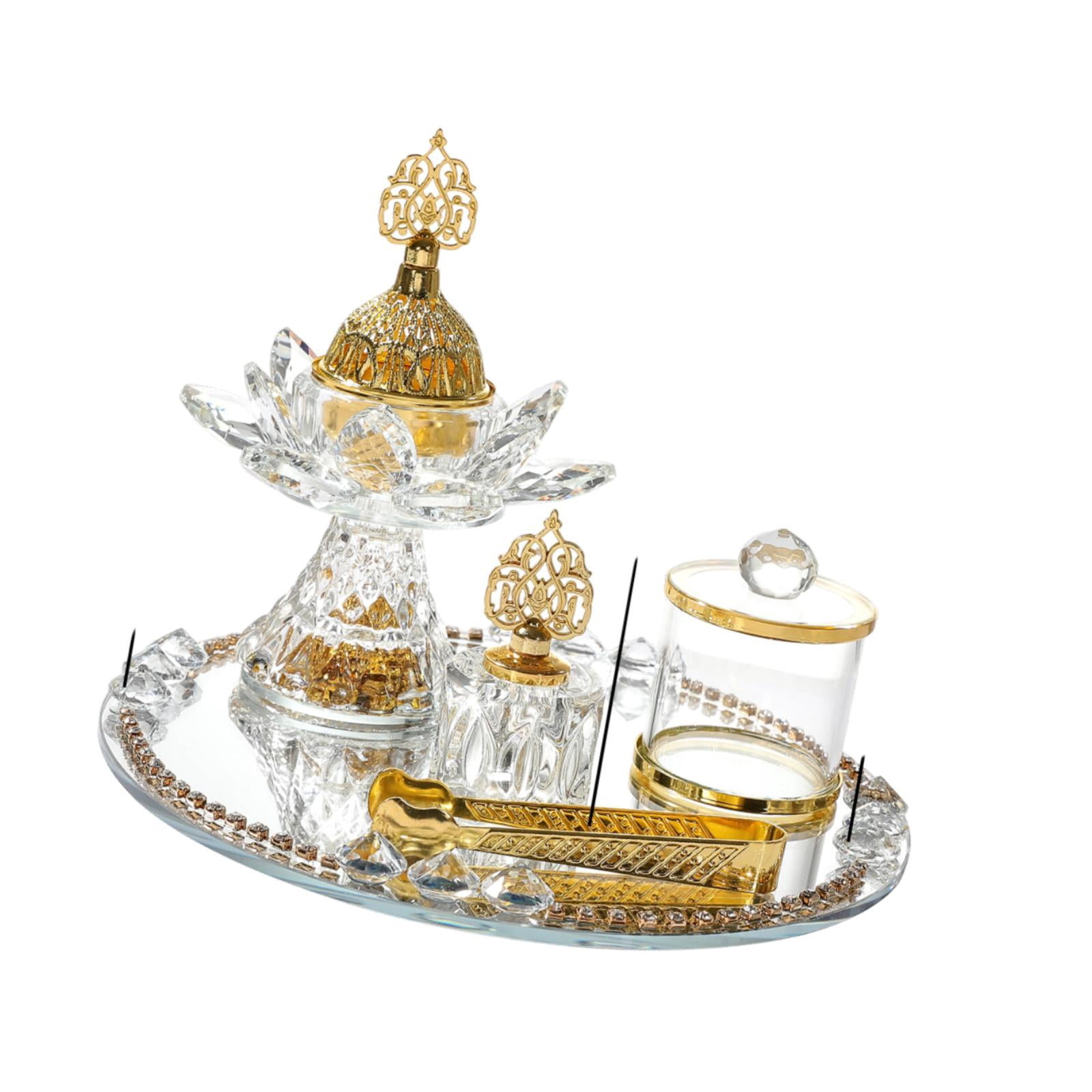 Baoblaze Glass Incense Burner Set Arabian Incense Holder for Home Bedroom Living Room