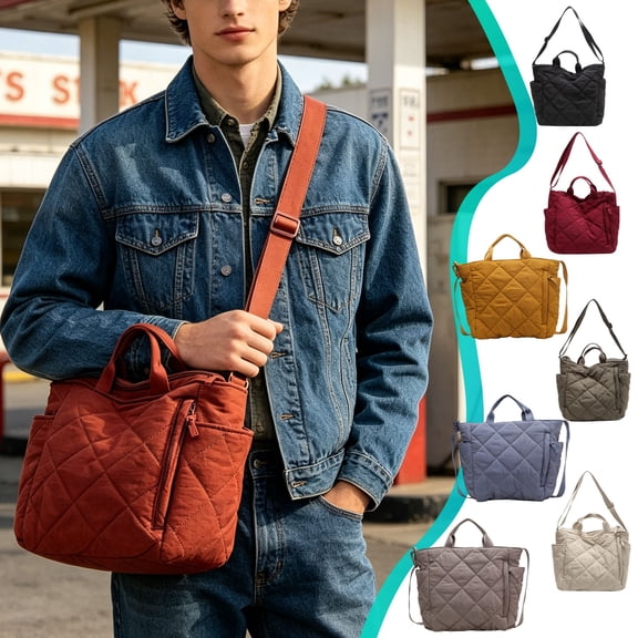 FEOLGEHLY Sling Bags for Women Men, Soft Nylon Padded Small Crossbody Bags, Large Capacity Crescent Shoulder Bag Tote Handheld Cloth Bag Adjustable Strap for Office Commute Shopping Travel