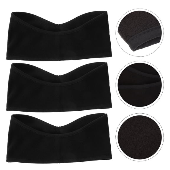 Sparsain 3 Pack Fleece Windproof Elastic Headbands Winter Hair Ear Warmers (Black)