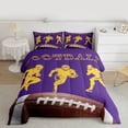 thumbnail image 2 of jejeloiu Football Games Sport Full Size Comforter Sets,Rugby Gamer Bedding Sets For Boys Teens Reversible 3-Piece, 2 of 8