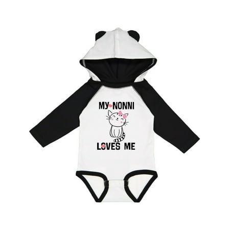 

Inktastic Nonni Loves Me Granddaughter Kitty Cat Gift Baby Girl Long Sleeve Bodysuit