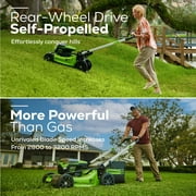 Greenworks 60V 21 Brushless Self-Propelled Battery Powered Lawn Mower + (2) 4.0Ah Batteries & Dual Port Charger