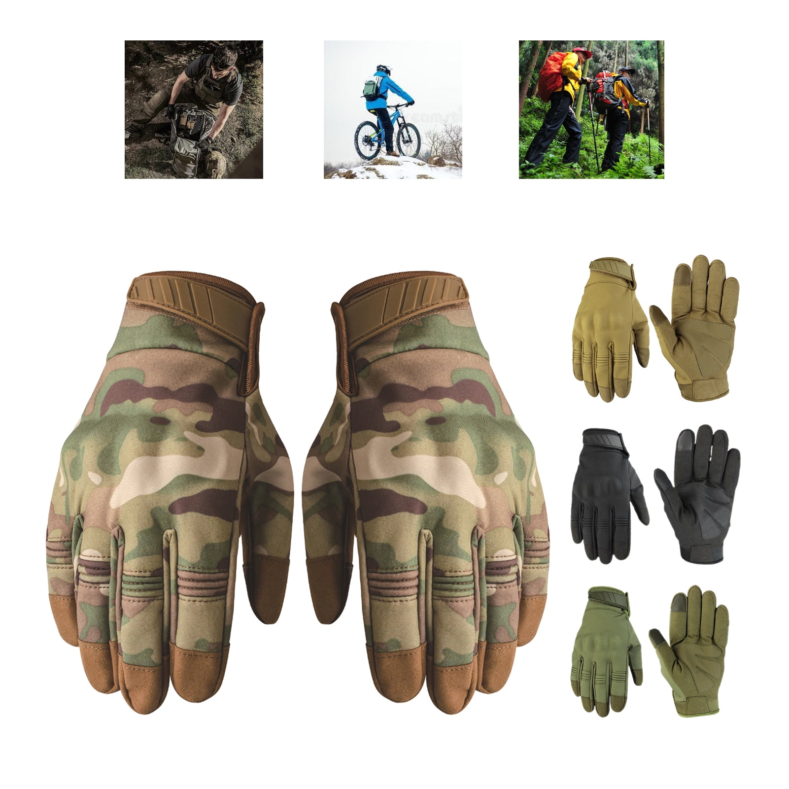 Anti-Slip Full Finger Glove Tactical Shooting Cycling Fishing Hunting Gloves 