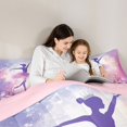 thumbnail image 4 of Castle Fairy Cute Ballet Girl Twin Bedding 7-Piece,Dreamy Princess Flowers Bedding Comforter Set,Pink Purple,Grey Reversible, 4 of 7