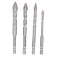 thumbnail image 1 of 4Pcs Cemented Carbide Twisted Drill Bit Set Multifunctional Sandblast Threaded Masonry Drill Bit for Glass Ceramic, 1 of 4