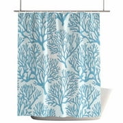 Shower Curtains for Bathroom-72"x72",Coastal Coral Marine Plants Waterproof Bath Curtain Grommet Shower Curtain Set with Hooks,Watercolor Ocean Theme Washable Bath Accessories