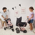 thumbnail image 5 of Olivia's Little World Foldable Baby Doll Jogging Stroller with Canopy and Storage – Pink Polka Dot Design Fits 15-18 Inch Dolls, Pretend Play Toy for Girls Ages 3-6, 5 of 11