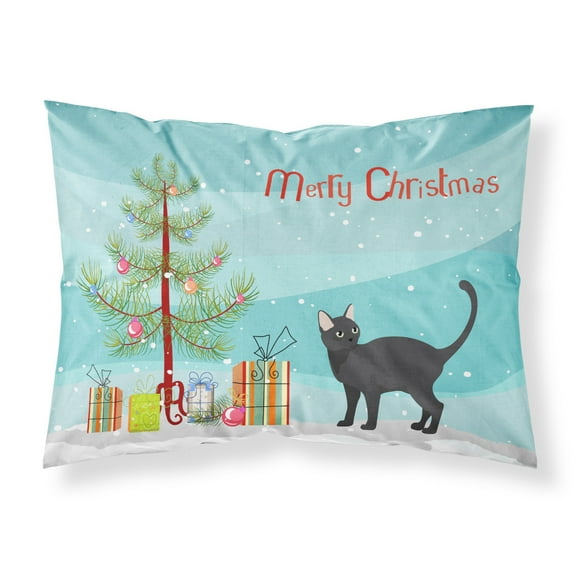 Malayan 2 Cat Merry Christmas Fabric Standard Pillowcase