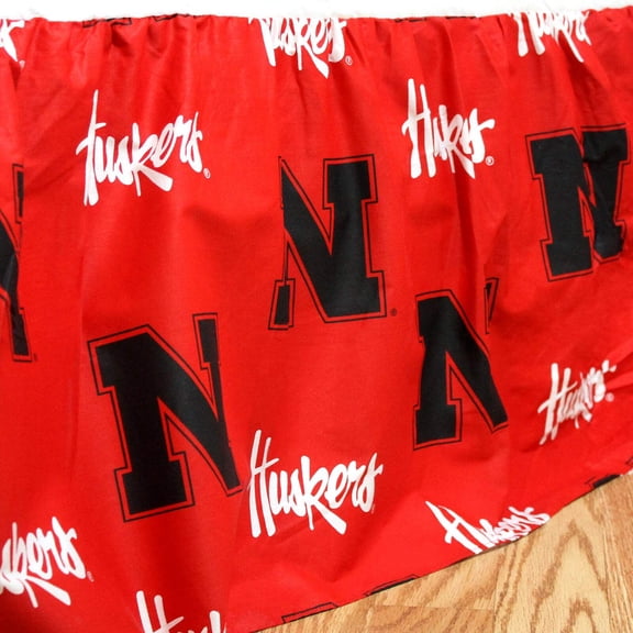 Comfy Feet NEBDRFL Nebraska Printed Dust Ruffle Full