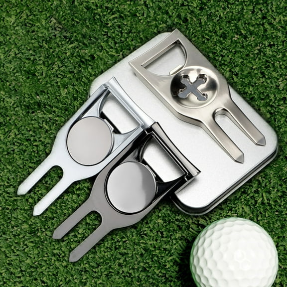 Cheers.US Golf Divot Repair Tool Golf Pitch Mark Convenient Practical Metal Small Divot Fork Repair Tool Portable Golf Pitchfork