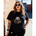 thumbnail image 4 of Camisetas para mujer, camiseta de flores de panda, camiseta holgada de manga corta, camisetas casuales de cuello redondo para mujer, camisetas para adolescentes, 4 of 8