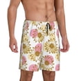 thumbnail image 2 of Kdxio Sunflowers Print Mens Sleep Shorts Bottoms Soft Comfy Pajama Wear Pants with Drawstring Pockets, 2 of 7