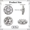 thumbnail image 2 of 1 Box 10Pcs Rhinestone Shank Buttons Silver Metal Zinc Alloy Flat Round Clear Sew On Embellishment Button with Hole, 2 of 7