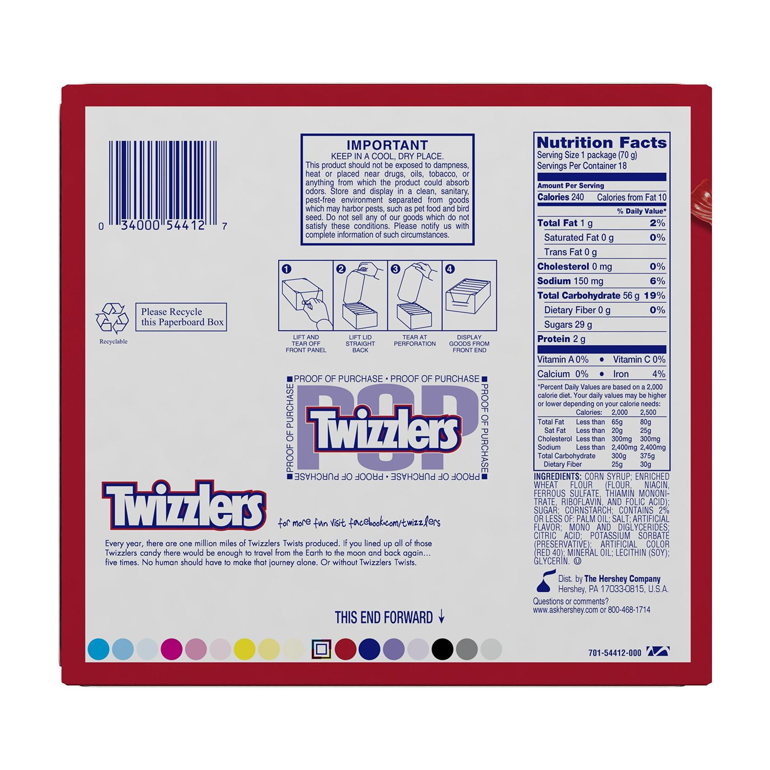 TWIZZLER STRAWBERRY - 1CT. BOX/18