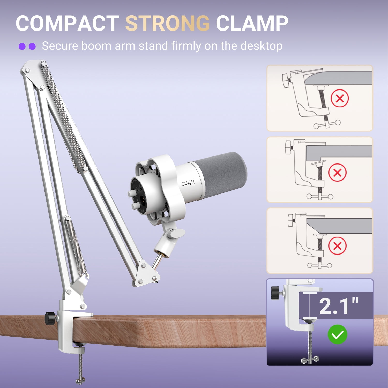 FIFINE K688 Podcast Dynamic Microphone with Boom Arm Stand, XLR USB Studio Microphone Kit for PC Computer, Gaming Mic with Clear Voice, Mute Button, Headphone Jack for Recording, K688CTW