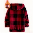 thumbnail image 6 of Pitauce Mens Plaid Sherpa Jacket Button Down Plush Flannel Coat Casual Warm Fleece Lined Outerwear Jacket with Pockets, 6 of 9