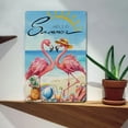 thumbnail image 2 of Hello Summer Beach Flamingos Flip Flops Seaside Themed Metal Sign 12x8 Inch Yard Outdoor Outside Holiday, 2 of 8