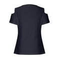 thumbnail image 4 of Up to 65% off Xunlbb Women's Fashion Clothing 2024 Women's Fashion Casual Solid Color Shoulder Leakage Short Sleeve Pullover Short Sleeve Top Womens Trendy Tops, S-2XL, 4 of 6