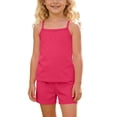 thumbnail image 4 of Tranfacy Girls 4-15Y Summer Solid Thin Spaghetti Strap Tank Top Shorts Casual Round Neck Matching Suits, 4 of 5