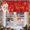 thumbnail image 5 of Merry Christmas Valances for Windows, 42 x 18in, Red Santa Claus Poinsettia Winter Snowflake Rod Pocket Kitchen Valance Curtain Light Filtering Window Treatments for Living Room Bedroom, 1 Panel, 5 of 7