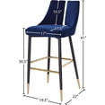 thumbnail image 4 of Meridian Furniture Sleek Navy Velvet Stool (Set of 2), 4 of 4