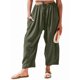 thumbnail image 2 of Pantalones Palazzo Harem Informales Holgados con Cordón para Mujer, para Verano, Playa, Viajes, Vacaciones, con Bolsillos. Verde S, 2 of 6