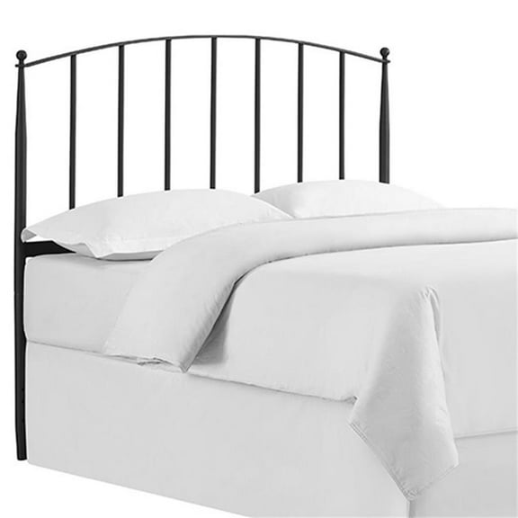 Bowery Hill Modern Metal Full Queen Spindle Headboard in Powder-Coated Black