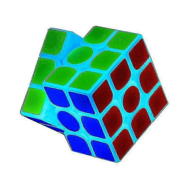 3x3 Glow In The Dark Magic Speed Cube 3d Brain Rune Iq Puzzle For Children And Adults (blue Fluoresc
