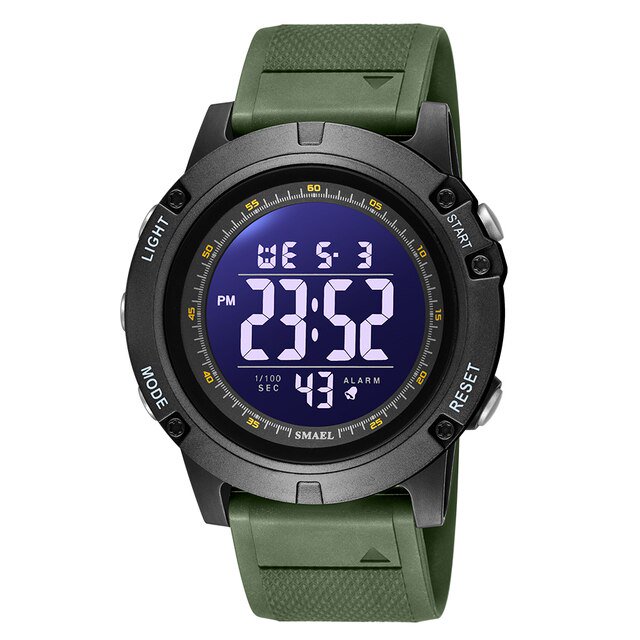 Montres Sport Digtial Hommes 50M Étanche LED Rétroéclairage Chronomètre Réveil Automatique Date Montres-Bracelets 1902 Montre Sport Militaire