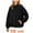 Black, variant on Women Oversized Loose Drawstring Color Block Long Sleeve Side Split Hoodies Sweatshirt Pullover with Kangaroo Pocket(Red,M)