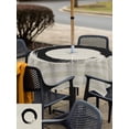 thumbnail image 5 of Outdoor Tablecloth with Umbrella Hole for Patio/Picnic/Party/Camping, Grey Striped Waterproof Table Cloth Square Cover Washable, Black Geometric Vintage Stripes Ombre (60"x 60"), 5 of 8
