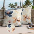 thumbnail image 2 of Blue Yellow Flower Outdoor Pillow Covers Pack of 2 Watercolor Country Yellow Blue Floral Newspaper Texture Waterproof Throw Pillow Covers Decorative Cushion Cases for Patio Garden Tent 24x24 inch, 2 of 9