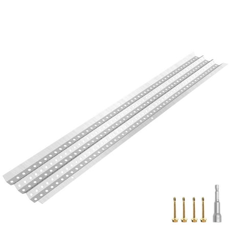 VEVOR Gutter Guards, 5" x 3' Each Gutter Covers System, 35 Packs 105 FT Leaf Gutter Guards, Mill Finish Aluminum Guards for Gutter, DIY Length Cut Gutter Covers for Roofs of Wood, Mental,