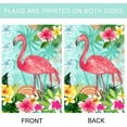 thumbnail image 3 of Flamingo House Flag Double Sided Welcome Tropical Flower Floral Outdoor Yard Flag 28 x 40 Inch, 3 of 6