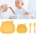 thumbnail image 1 of 4pcs Kids Dinnerware Set Toddler Utensils And Toddler Plates Panda Shape Plate, 1 of 8