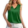 thumbnail image 2 of Xijirk Women V Neck Sleeveless Tank Top Smooth Loose Fit Camisole for Daily Casual Wear,Green,XXL, 2 of 5