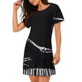 thumbnail image 2 of Zufioo Skeleton Playing Xylophone Print Women's Nightgown, Round Neck Short-sleeved Pajamas, Home Wear Suitable for Home and Outing, 2 of 6